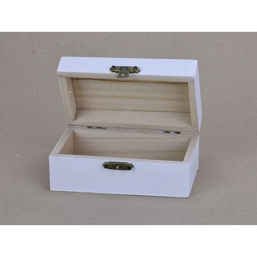 *58417 DOBOZ fa fehér, csatos 12*7*5cm