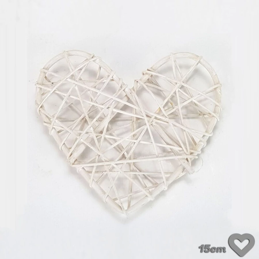 FONOTT HÁLÓS SZÍV fehér  15cm