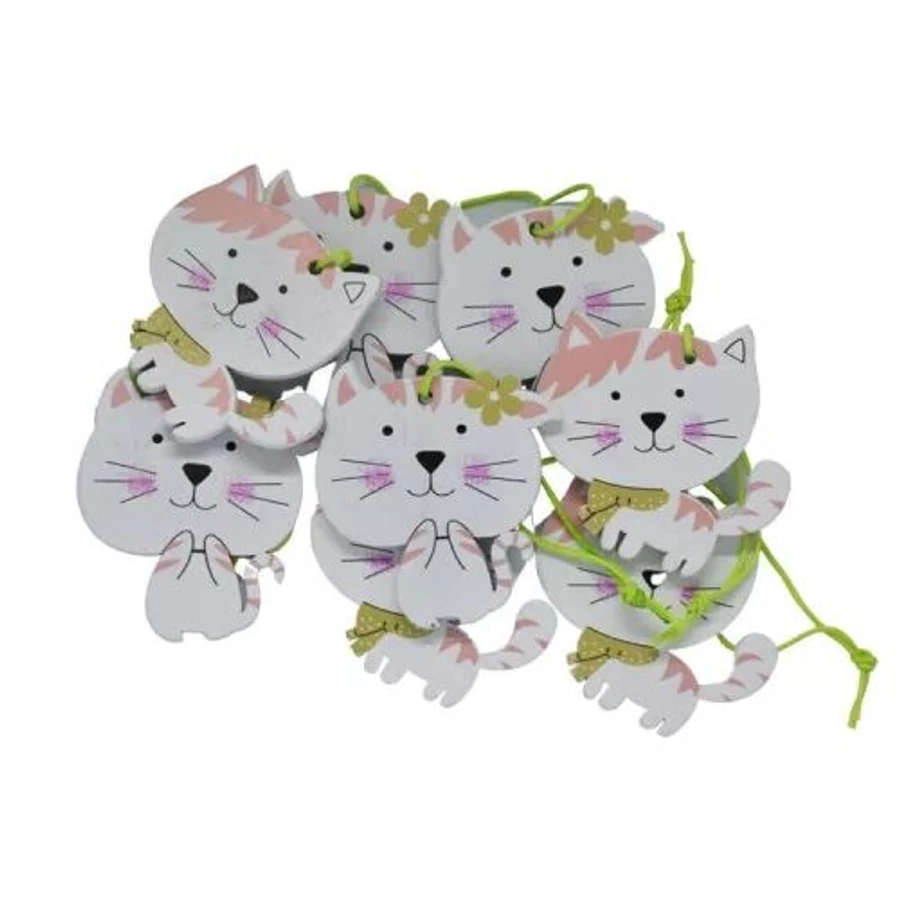 DEKOR fa nagyfejű cica akasztható