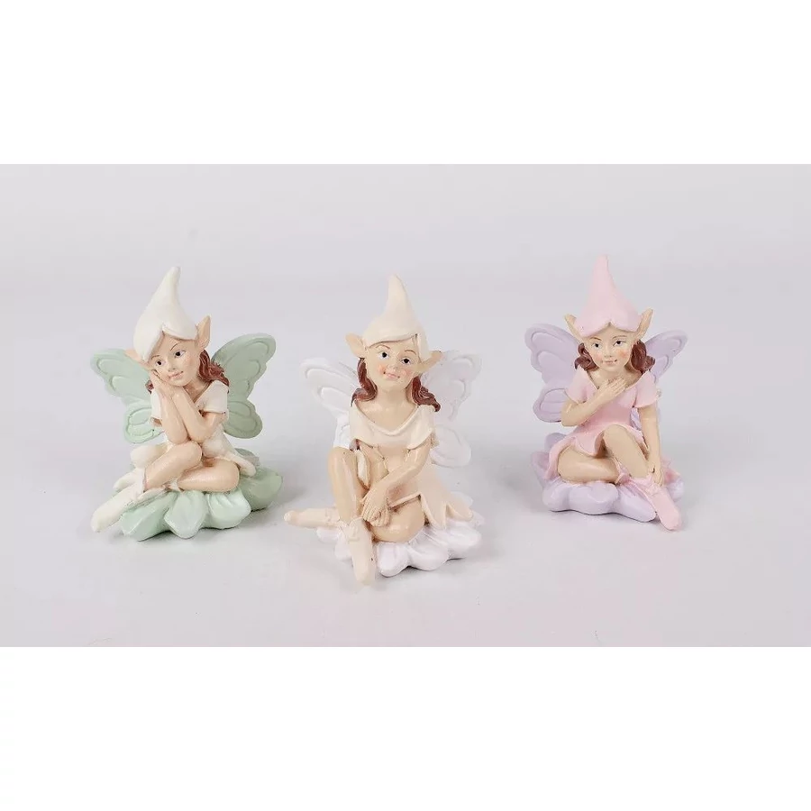 DEKOR KERÁMIA  tündér virágon ülő 5,4*7cm