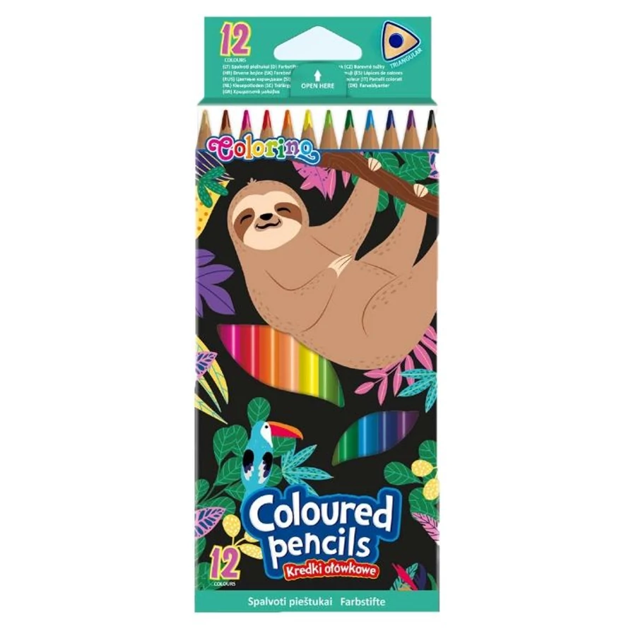 SZÍNES CERUZA 12 COLORINO Wildkid háromszögű