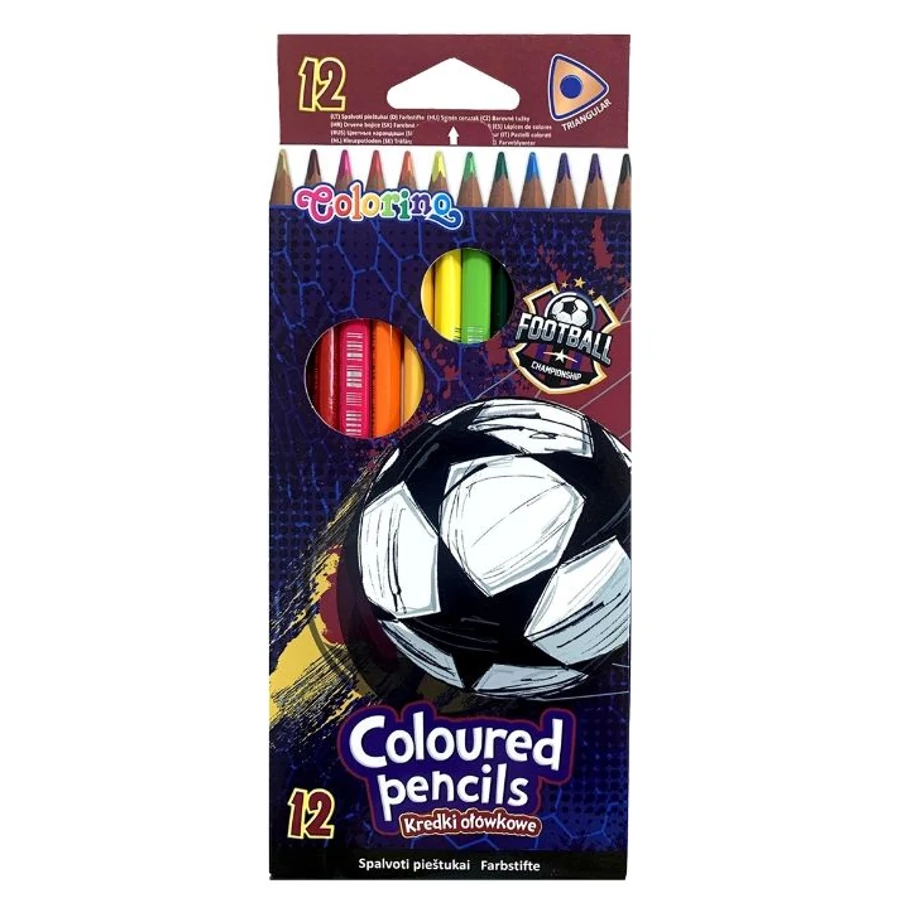 SZÍNES CERUZA 12 COLORINO Football háromszögű