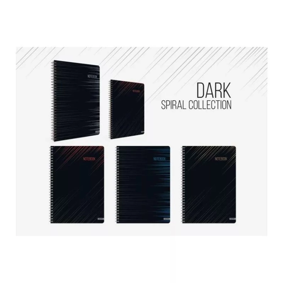FÜZET spirál A4 LASTVA vonalas Dark 100l  33129