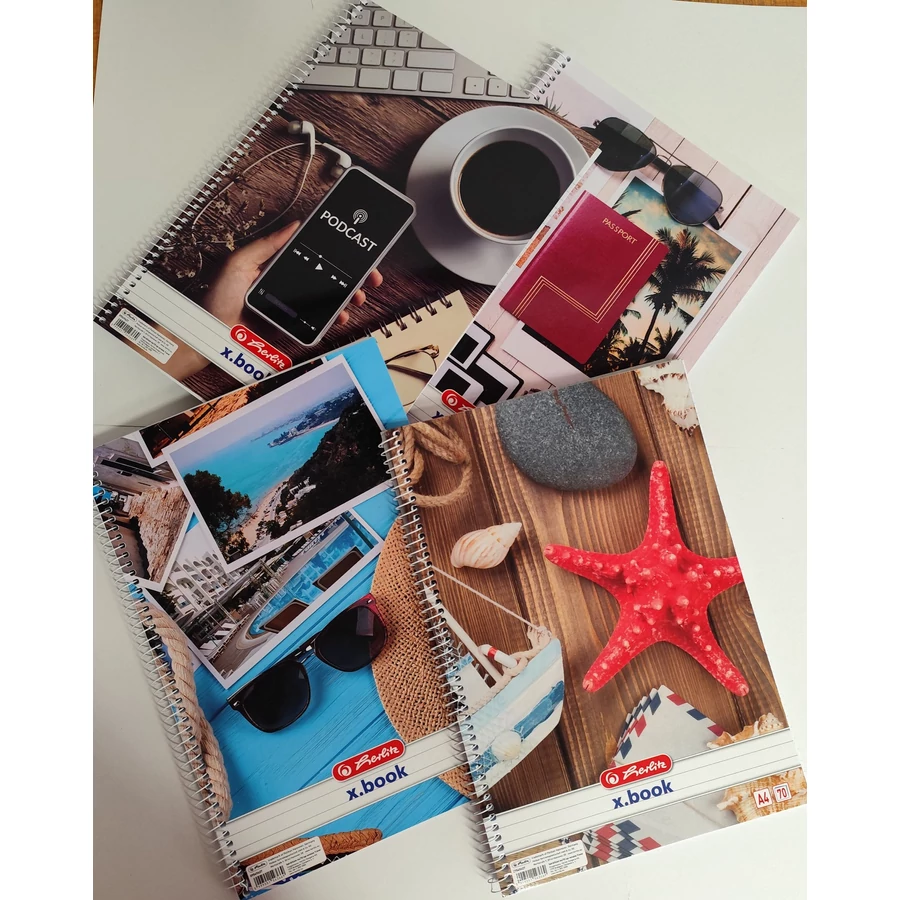 *59158 FÜZET spirál A4 HERLITZ vonalas  70l  Travel'24