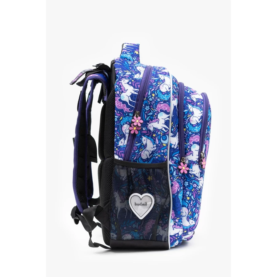 *59266 Hátitáska BUDMIL ergonómiai Balbea 10220013/S8 kék-lila lovas