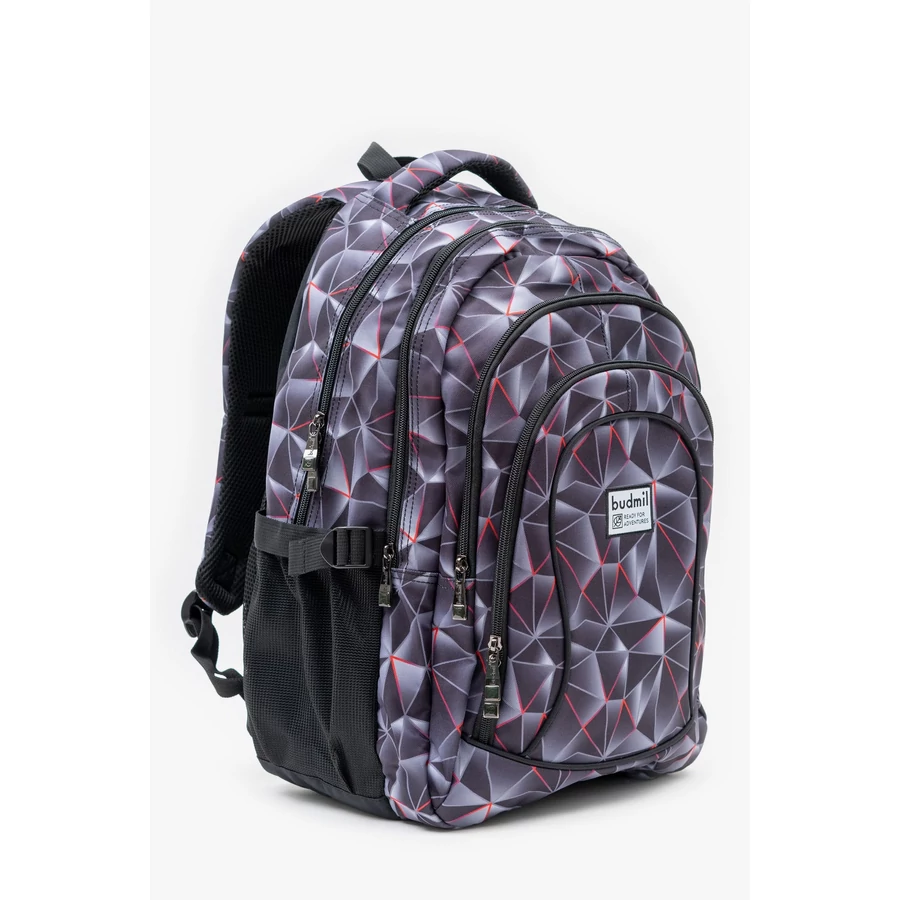 Hátitáska BUDMIL ovális Lynsey 10110183/S45 szürke-piros
