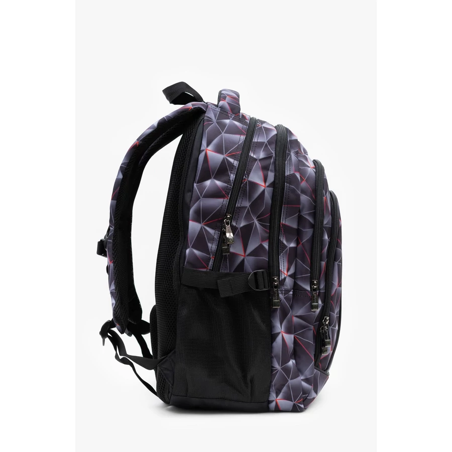 *59295 Hátitáska BUDMIL ovális Lynsey 10110183/S45 szürke-piros