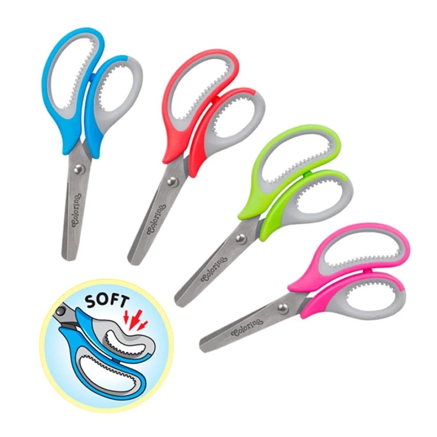 *59335 OLLÓ 14cm COLORINO aszimmetrikus, gumi markolat, kerekített él