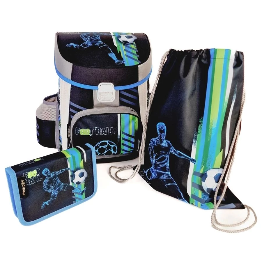 Iskolatáska szett Lizzy 3db-os Avocado bags Football táska+tolltartó+tornazsá