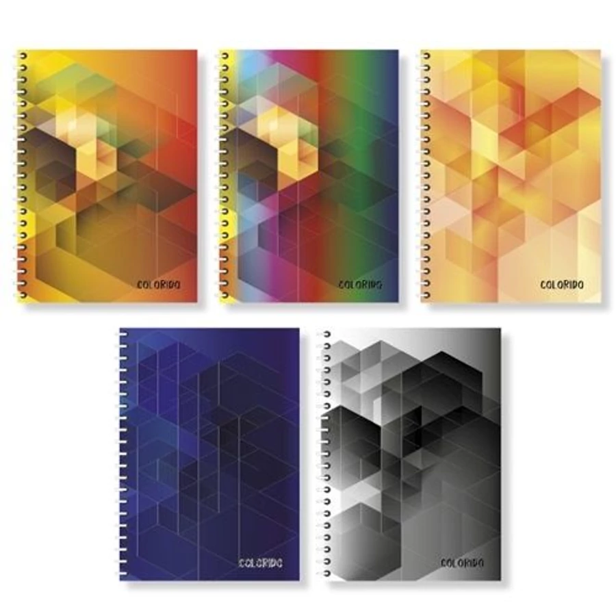 FÜZET spirál A4 pd kockásvonalas 200l Colorido többtantárgyas