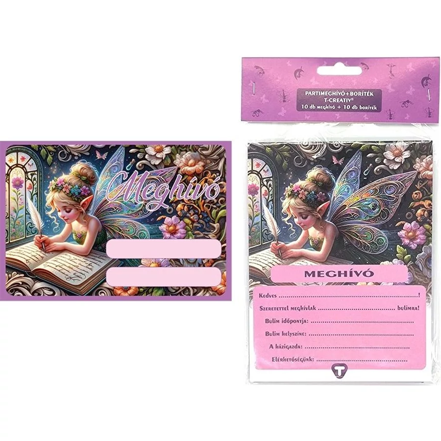 PARTY MEGHIVÓ boritékos T-Creatív 10szett/cs (Tündér 867, O01030TTU)
