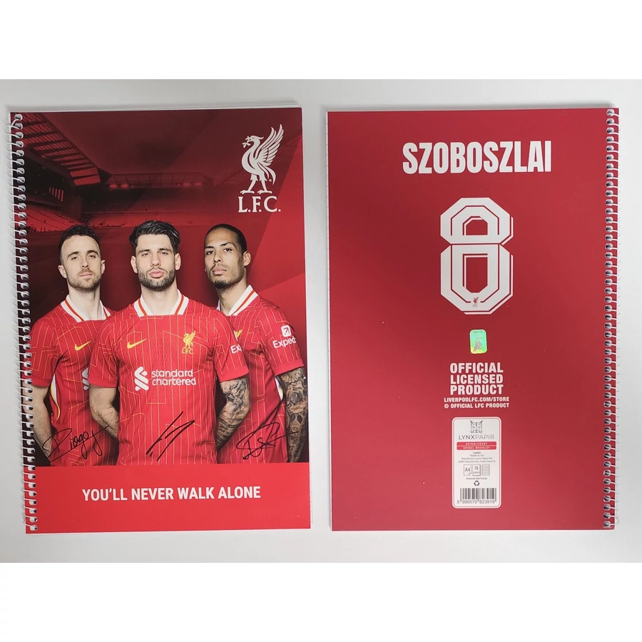 *59744 FÜZET spirál A4 vonalas Liverpool FC 70l 
