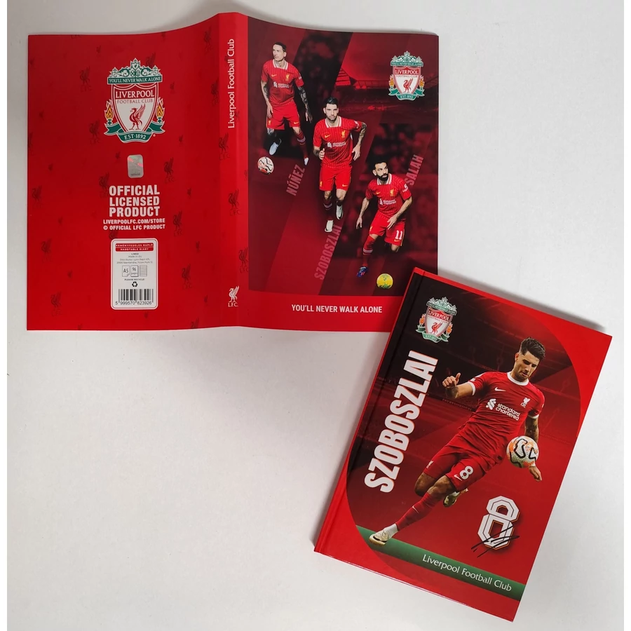 *59745 BEÍRÓFÜZET A5 Liverpool FC 96l. vonalas kemény fed.