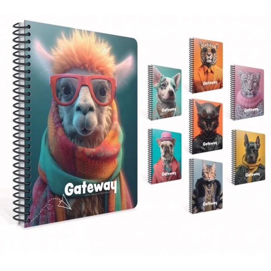 FÜZET spirál A4 GIPTA Gateway vonalas PP 100l  7194