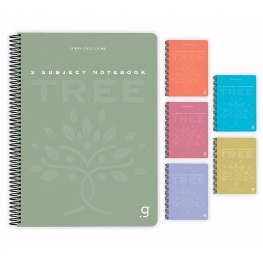 FÜZET spirál A4 GIPTA Tree kockás PP  120l színregiszteres  6951