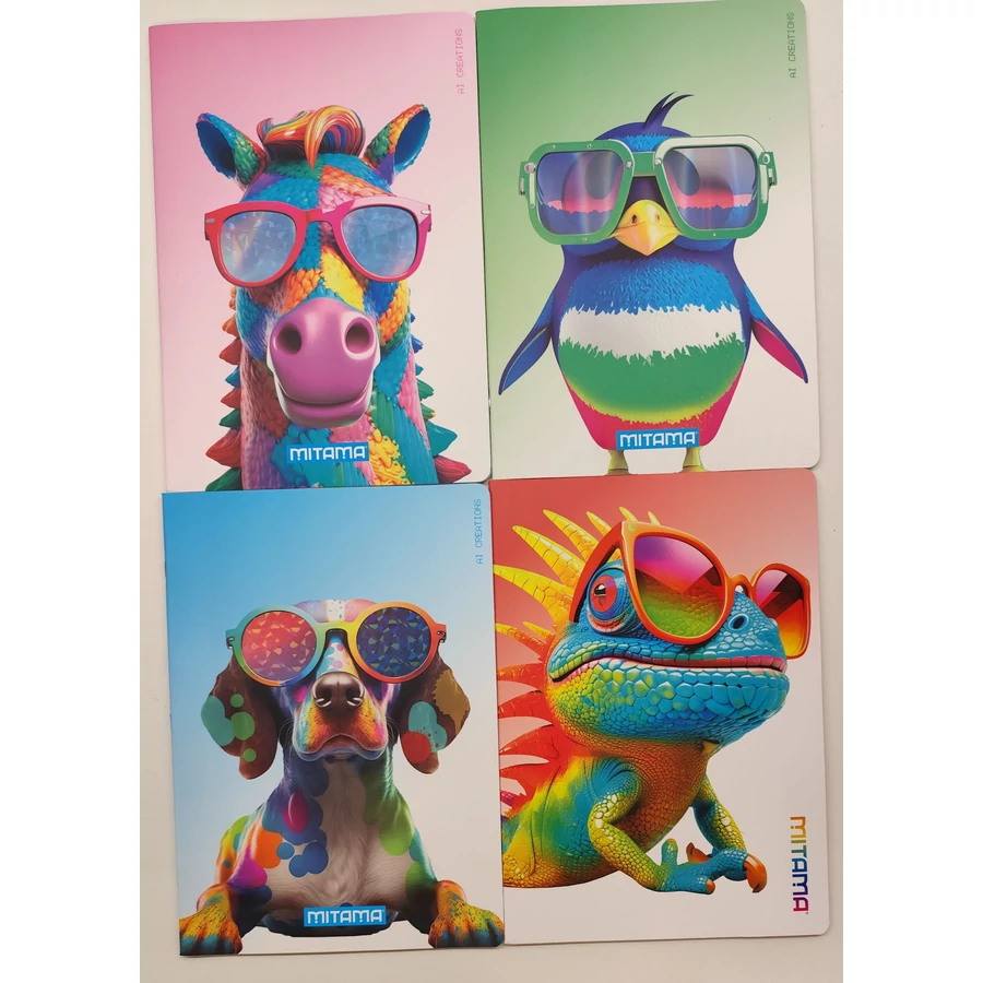 *59861 FÜZET A4 Mitama Maxi kockás 42lap állatos24   62782