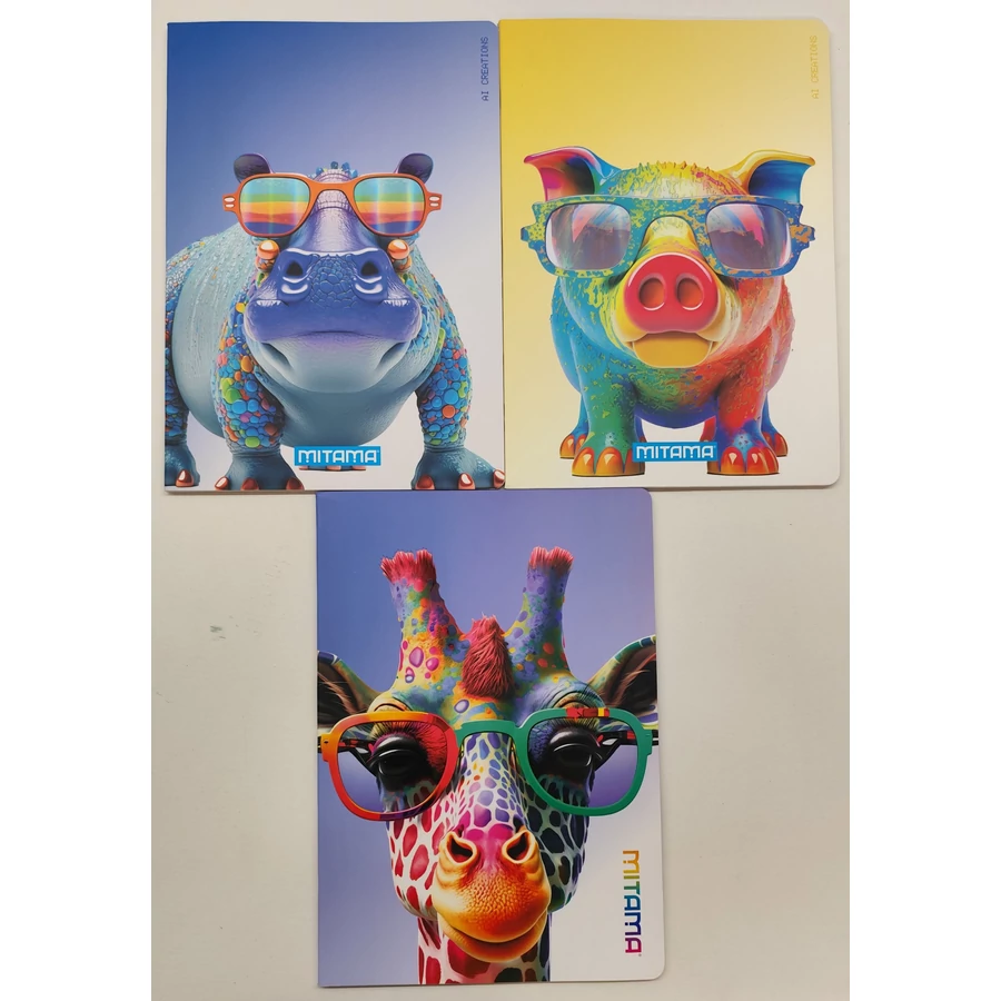 *59861 FÜZET A4 Mitama Maxi kockás 42lap állatos24   62782