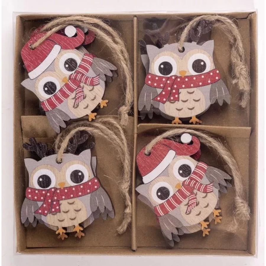 *59898 KAR. DEKOR bagoly fa, akasztós  5*5cm