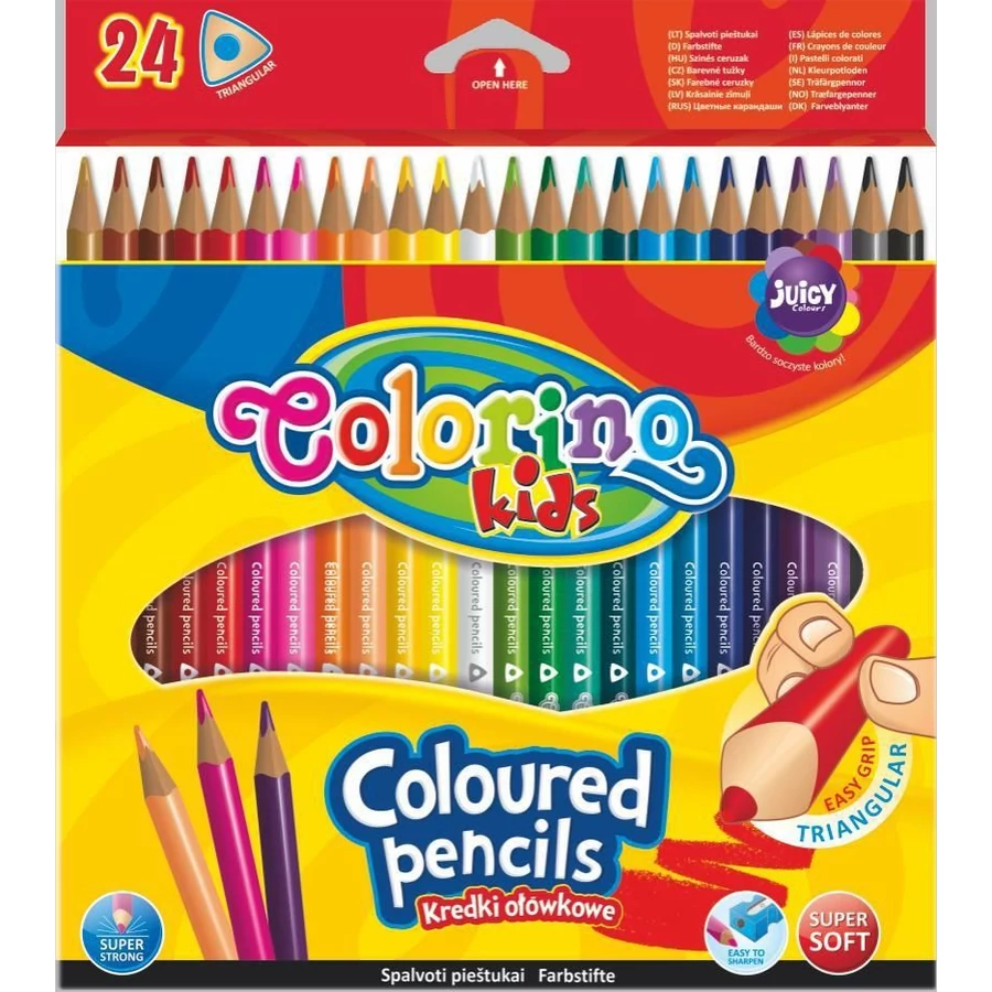 *60192 SZÍNES CERUZA 24 COLORINO háromszögletű