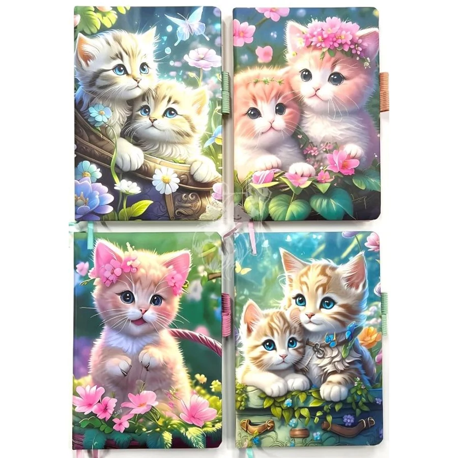 EMLÉKKÖNYV/NOTESZ A/5 Cicás élnyomott, vonalas 6600-29