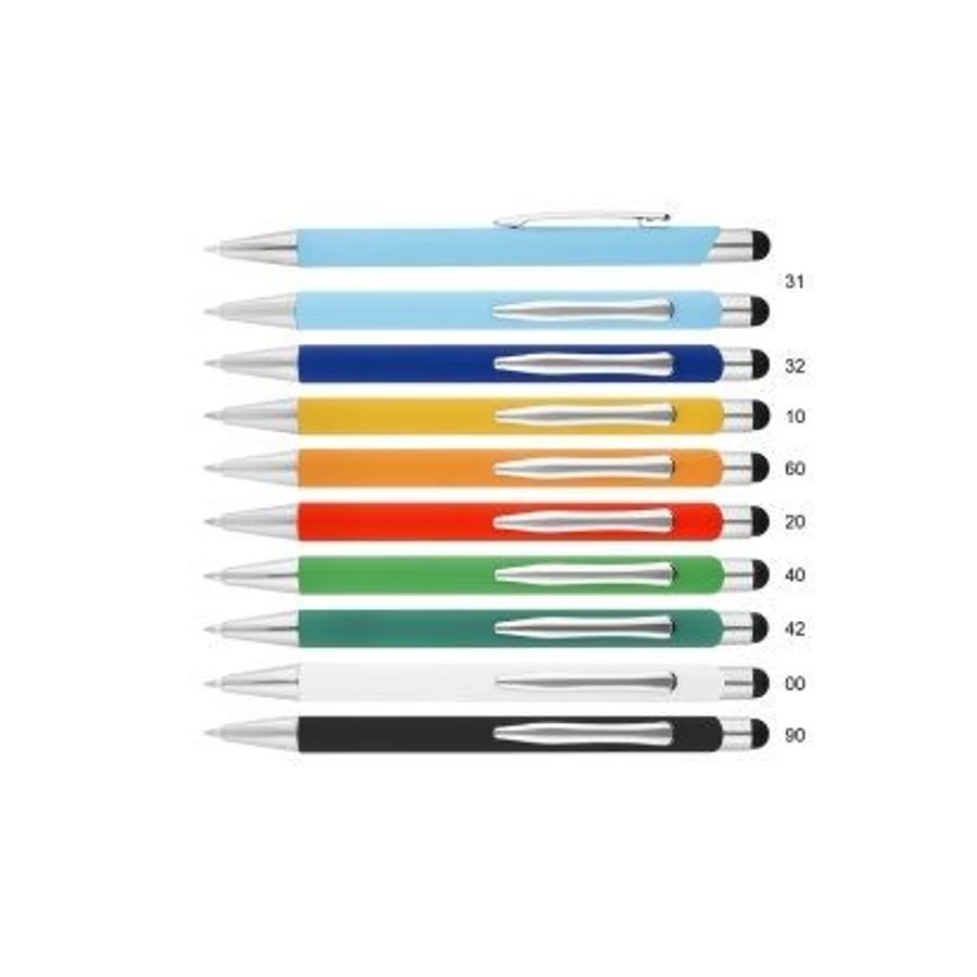 GTOLL MP alu. Bernardo touchpad pen fém klipsz, színes, gumírozott test