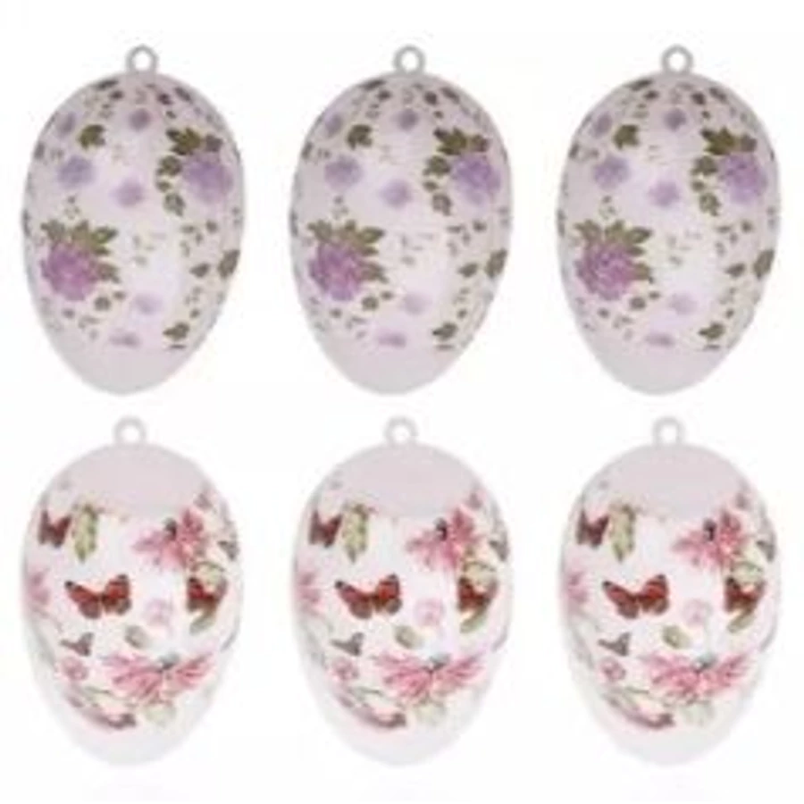 *60527 HÚSVÉTI TOJÁS fényes, apró virágmintás  6cm