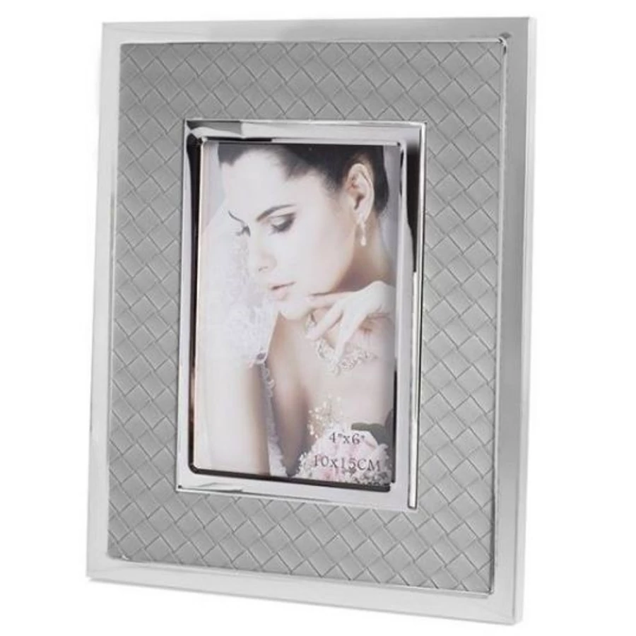 KÉPKERET 10*15 elegáns műbor borítással, ezüst széllel