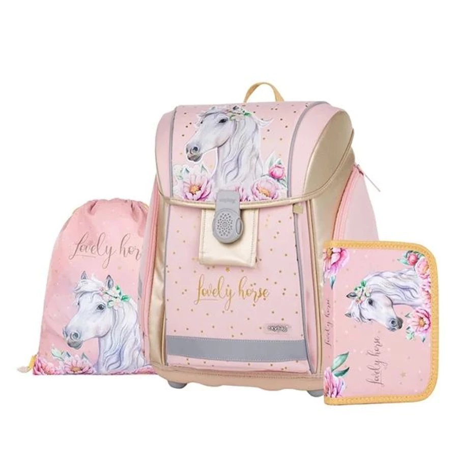 Iskolatáska szett OXI BAG 3db-os Horse rom. Prém.Light táska+tollt.+tzsák. 0-13726
