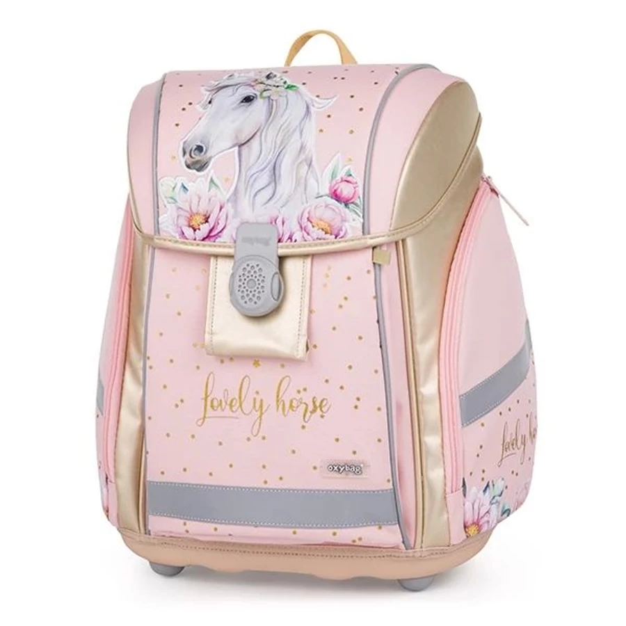 *60689 Iskolatáska szett OXI BAG 3db-os Horse rom. Prém.Light táska+tollt.+tzsák. 0-13725