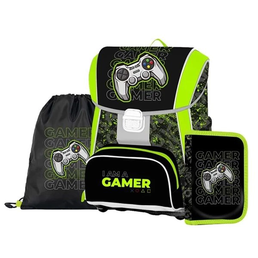 Iskolatáska szett OXI BAG 3db-os Gamer prémium táska+tollt.+tzsák. 0-24126