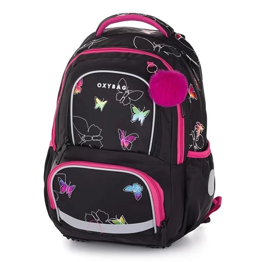 Hátitáska OXI Next Butterfly fekete-pink  9-77325