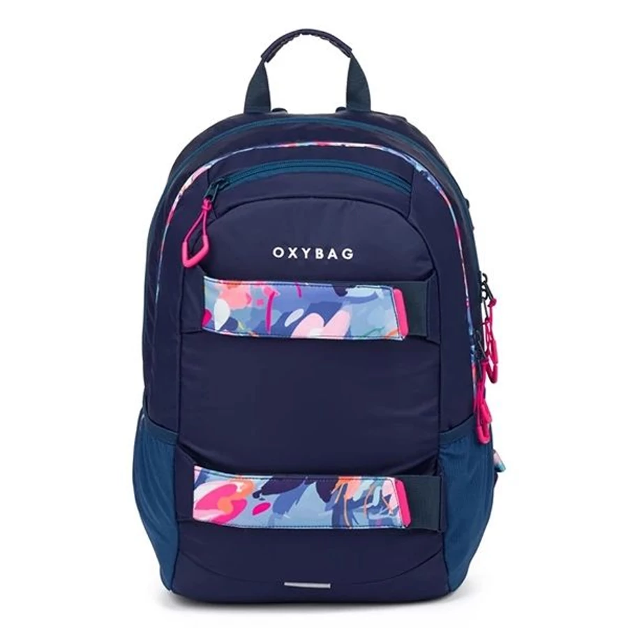 *60708 Hátitáska OXI Sport Flowers kék+tolltartó  8-39725E