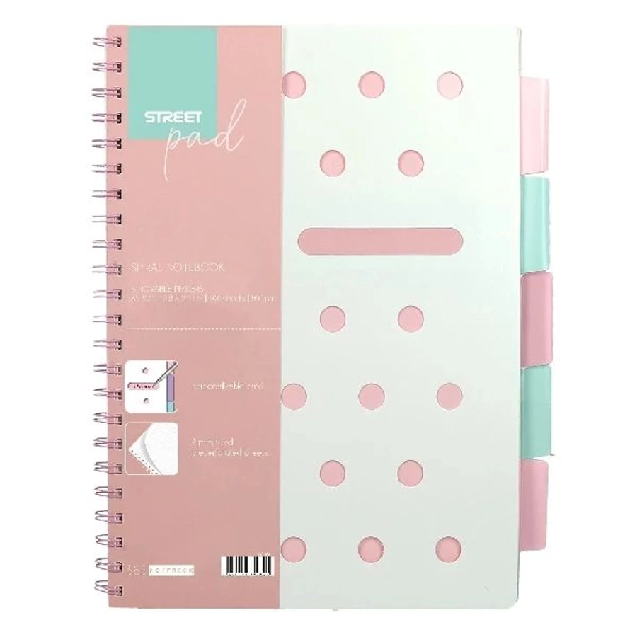 *60734 FÜZET spirál A5 STREET PAD  PP # 100l 4reg.