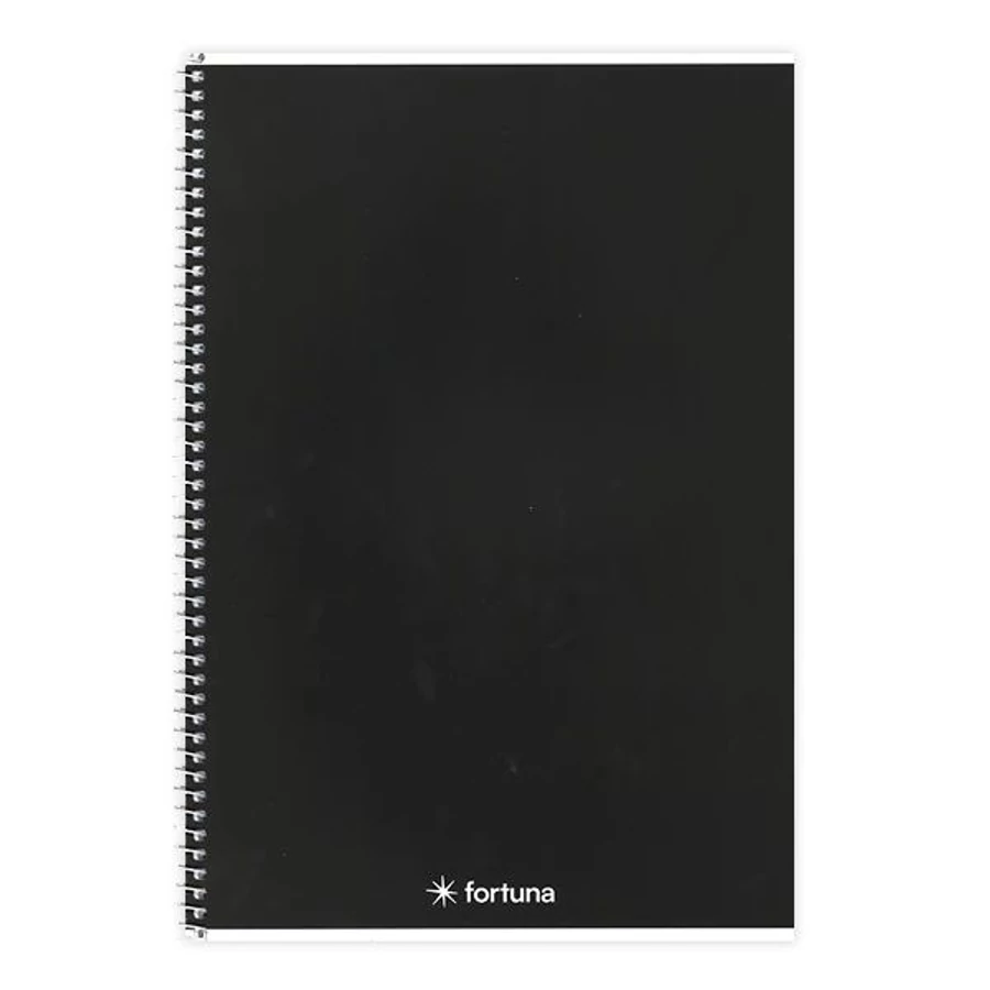 FÜZET spirál A4 FORTUNA Monocolor élénk szín = 70l (fekete, 01.02130)
