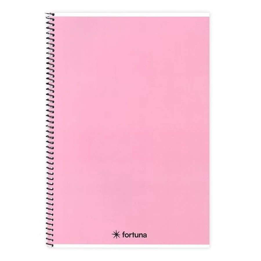 FÜZET spirál A4 FORTUNA Monocolor pasztell szín = 70l (rózsaszín, 01.02141)