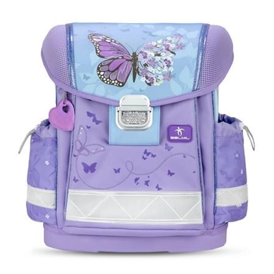 Iskolatáska Belmil Classy merev falú  403-13/25 (Purple Blue Butterfly, BL40313AG61L)