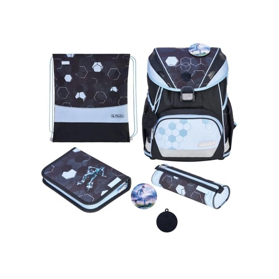 *60969 Iskolatáska HERLITZ UltraLight XL Plus töltött Cyber Soccer