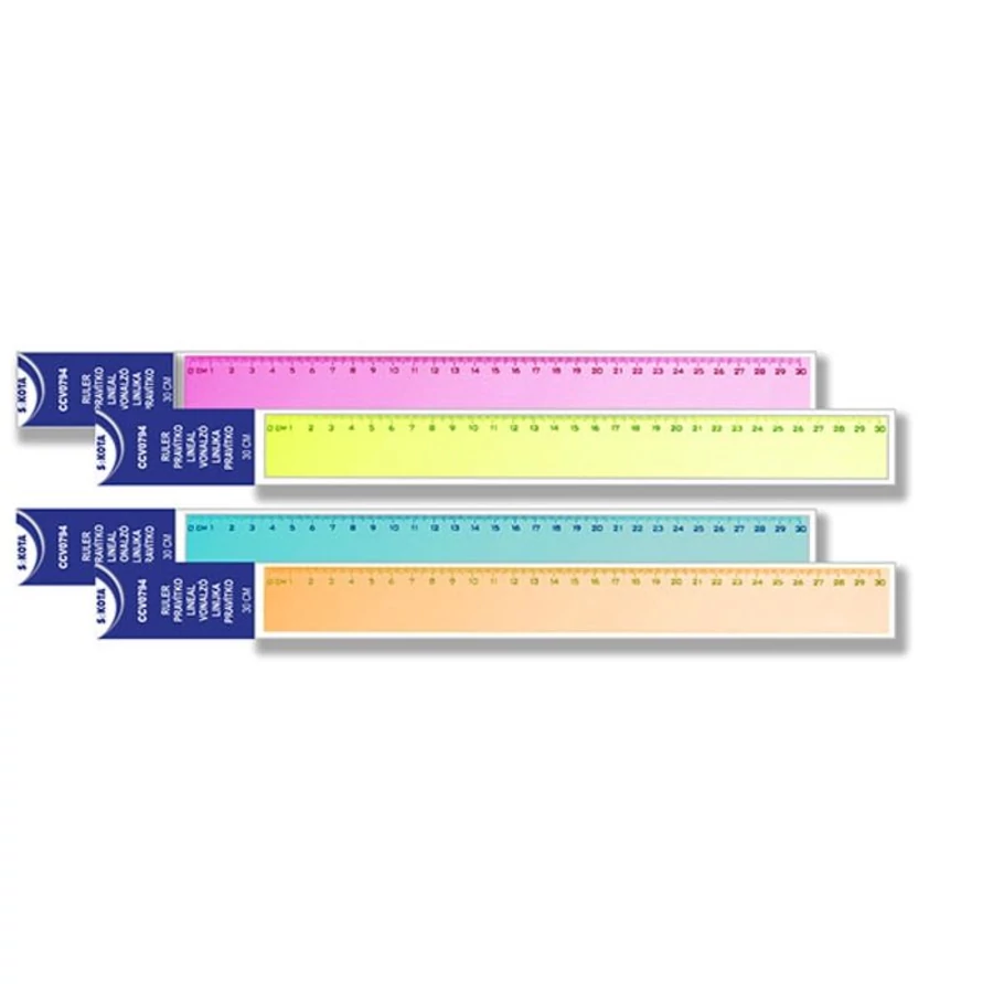 *61013 VONALZÓ egyenes 30cm SAKO színes hajlékony