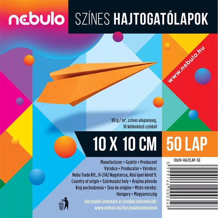 *61107 HAJTOGATÓLAPOK 10*10cm vegyes színek 50l/csom