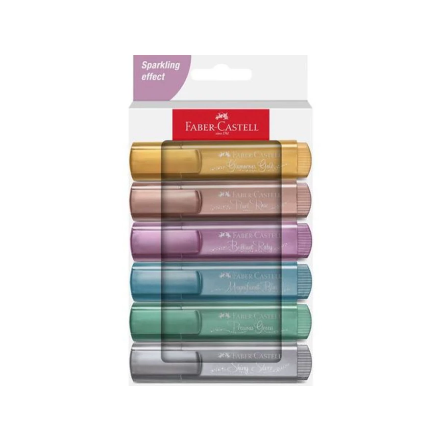 *61241 SZÖVEGKIEMELŐ készlet FABER CASTELL gyöngyház 6db/cs. 254676