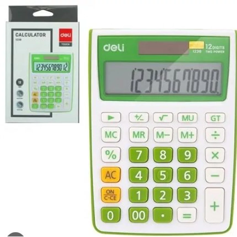 *61249 SZÁMOLÓGÉP asztali DELI 1238 12dig színes