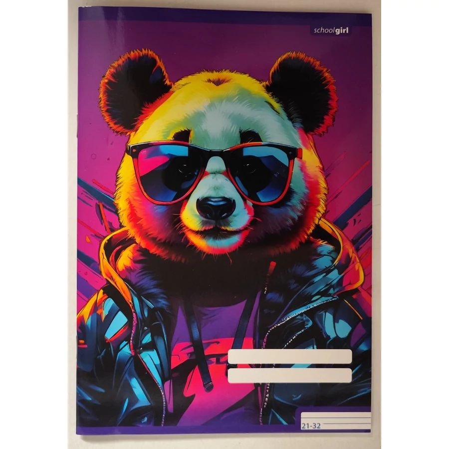 *61353 FÜZET A5 pd vonalas 21-32 School Girls Panda