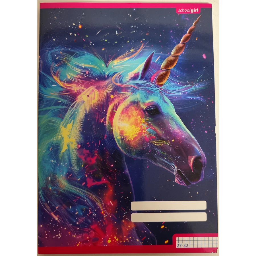 *61355 FÜZET A5 pd kockás 27-32 School Girls Unicorn