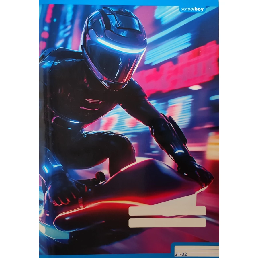 *61360 FÜZET A5 pd vonalas 21-32 School Boys Biker