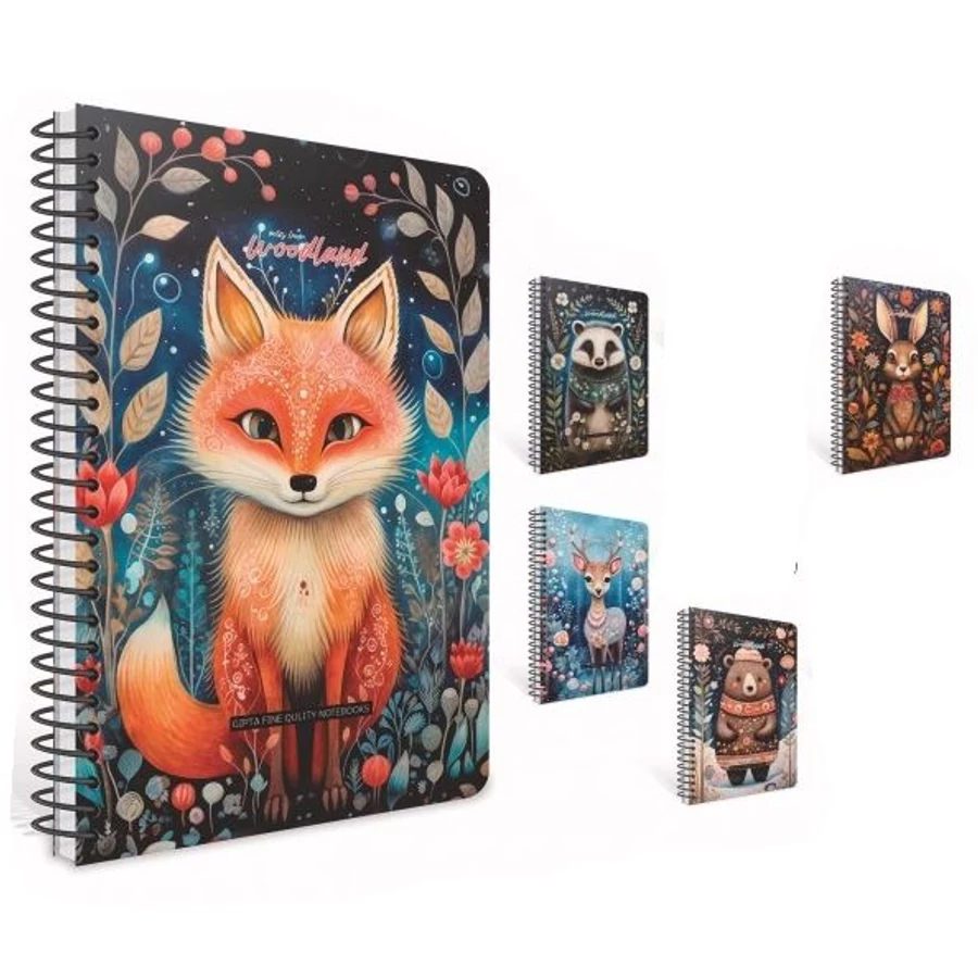 *61405 NOTESZ spirál A/6 GIPTA Woodland keményfedeles, 96l sima 7434