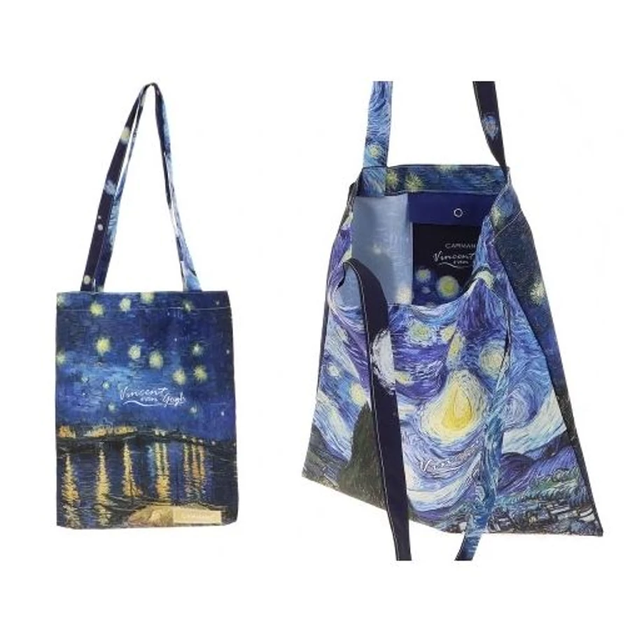 *61496 VÁLLTÁSKA Van Gogh Csillagos éj, kétoldalas vászon 44*39cm