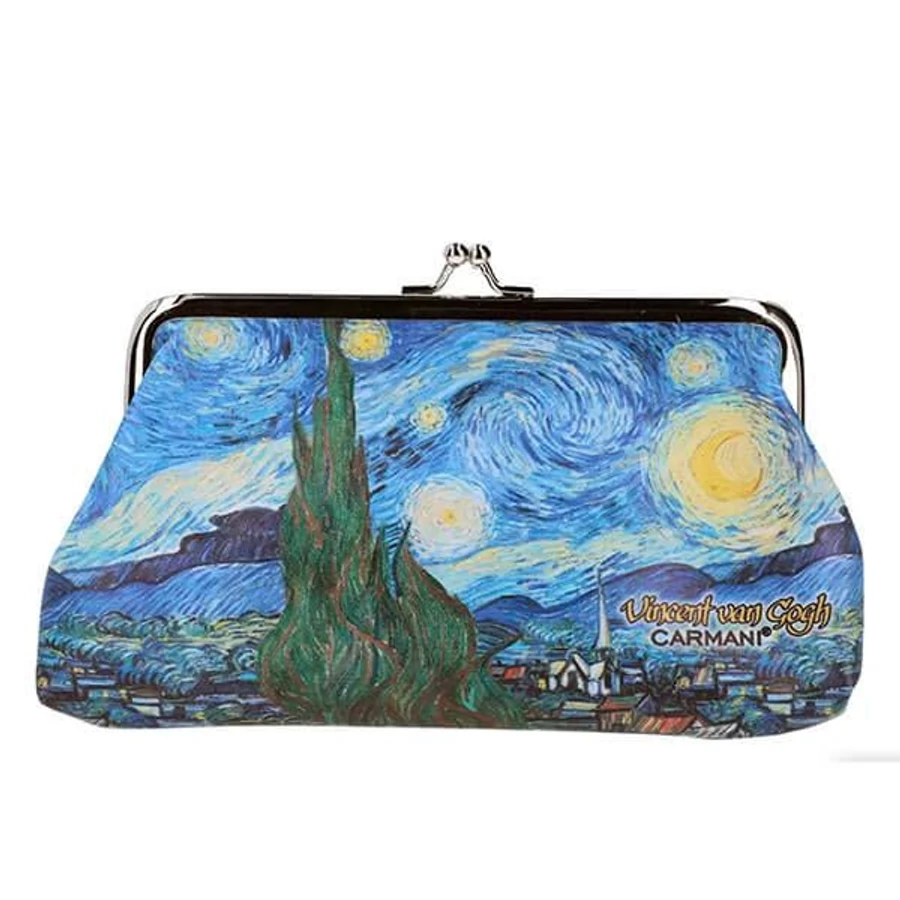 *61507 PÉNZTÁRCA Van Gogh "Csillagos éj" műbőr retro 20*10cm