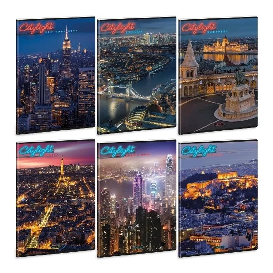*61576 FÜZET A4 ARS UNA sima extra kapcsos 80-40 City Light