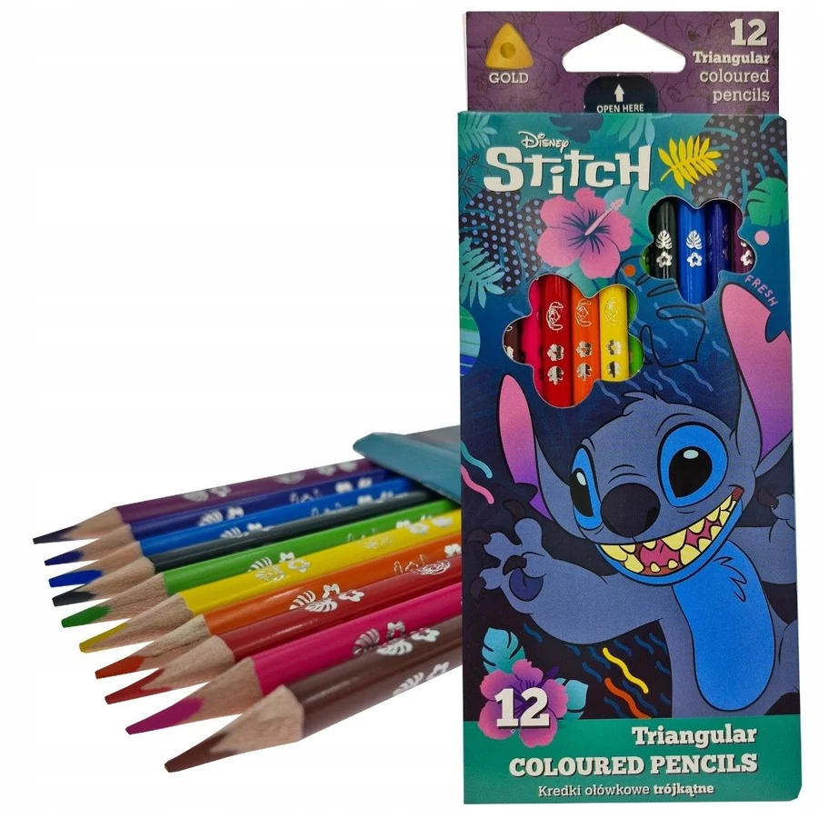 *61593 SZÍNES CERUZA 12 Stitch háromszögű  54786PTR