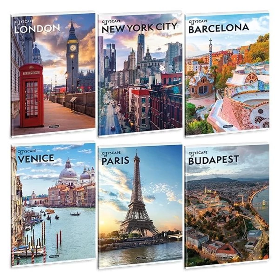 *61610 FÜZET A4 ARS UNA kockás extra kapcsos 87-40 Cityspace